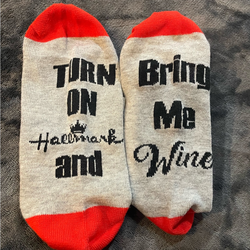 Hallmark and Wine socks